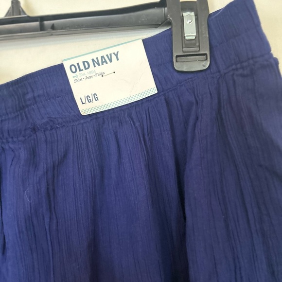 NWT Old Navy Blue Stretch Pull On Skirt Large 100% Cotton - Picture 3 of 7
